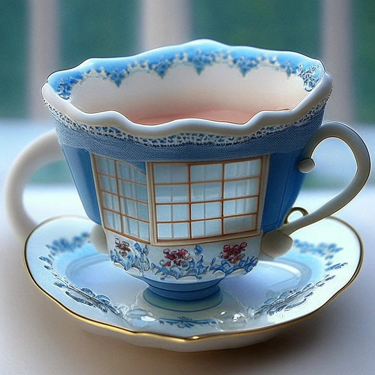 A teacup with windows