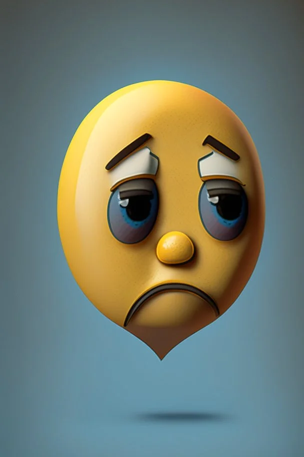 Retrato de un emoji con carita triste