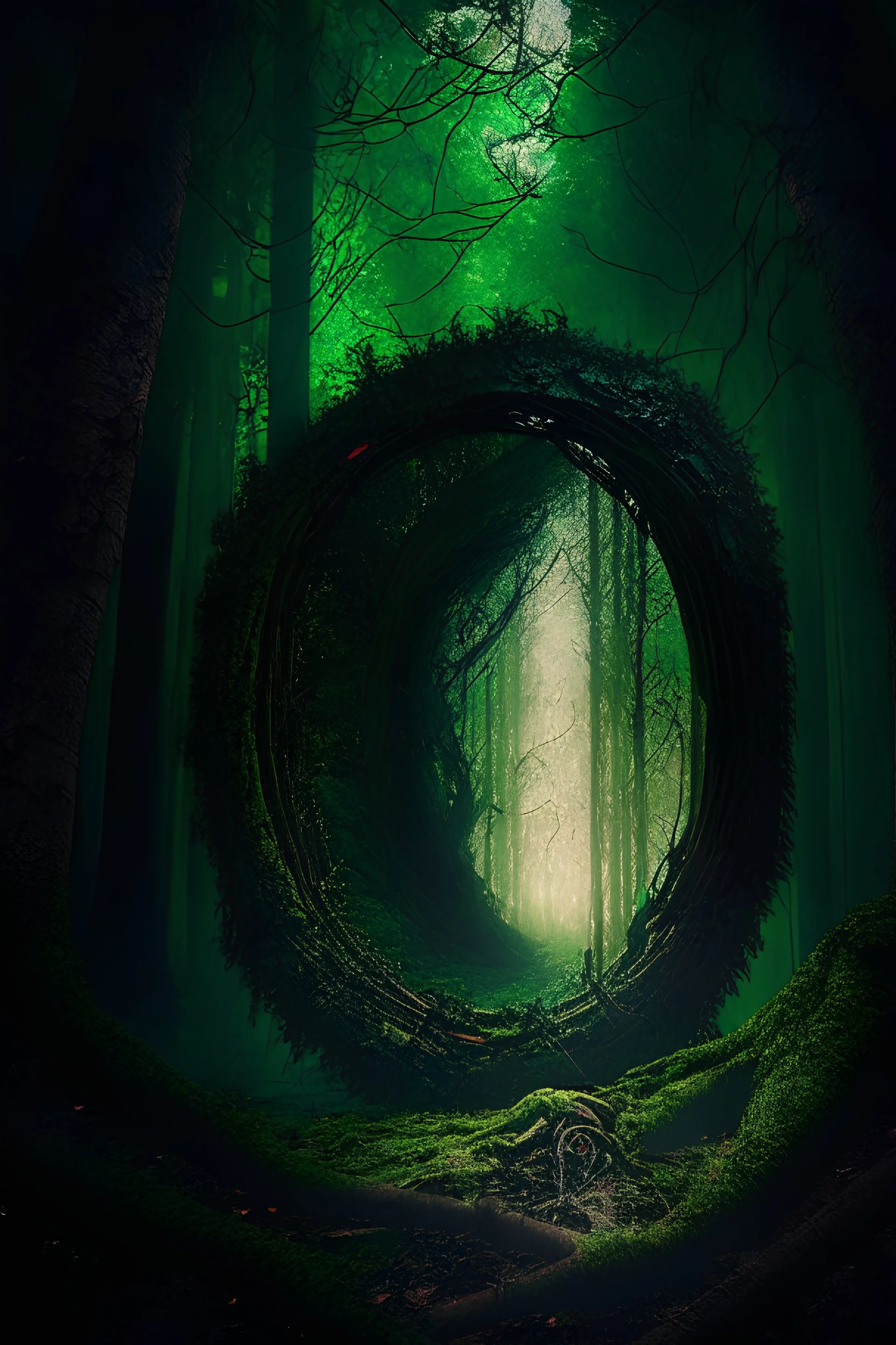 forest, tree, ancient::1 black hole::1 natural lighting::1 DSLR::1 monet::1 CYMK::1 green::1 leather::1 --v 4