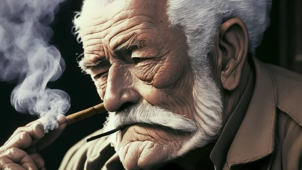 Old man smoking