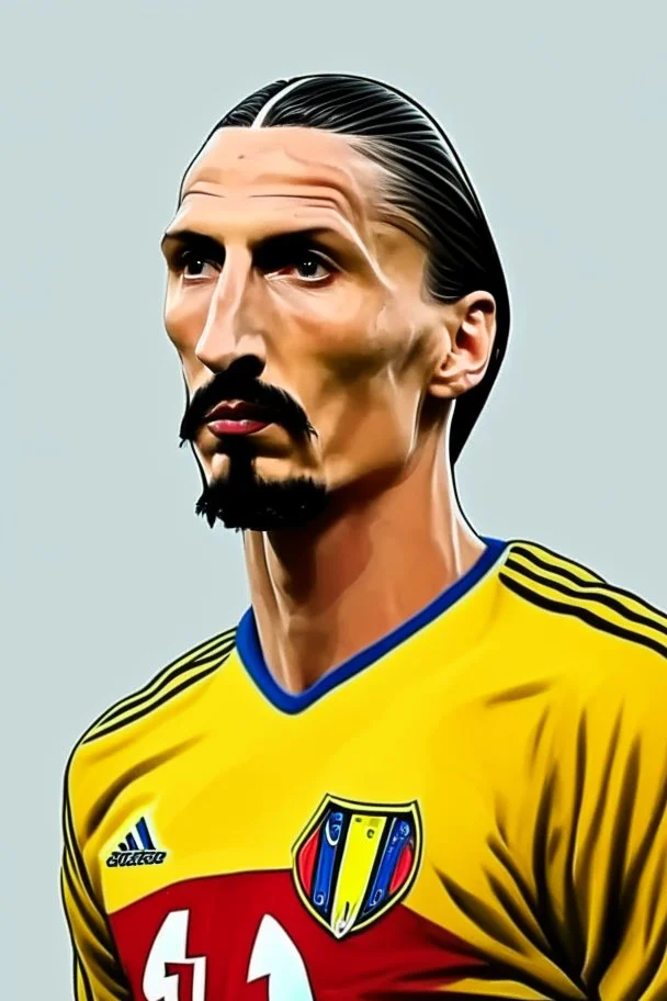 Zlatan Ibrahimovic Swedish football player ,cartoon 2d