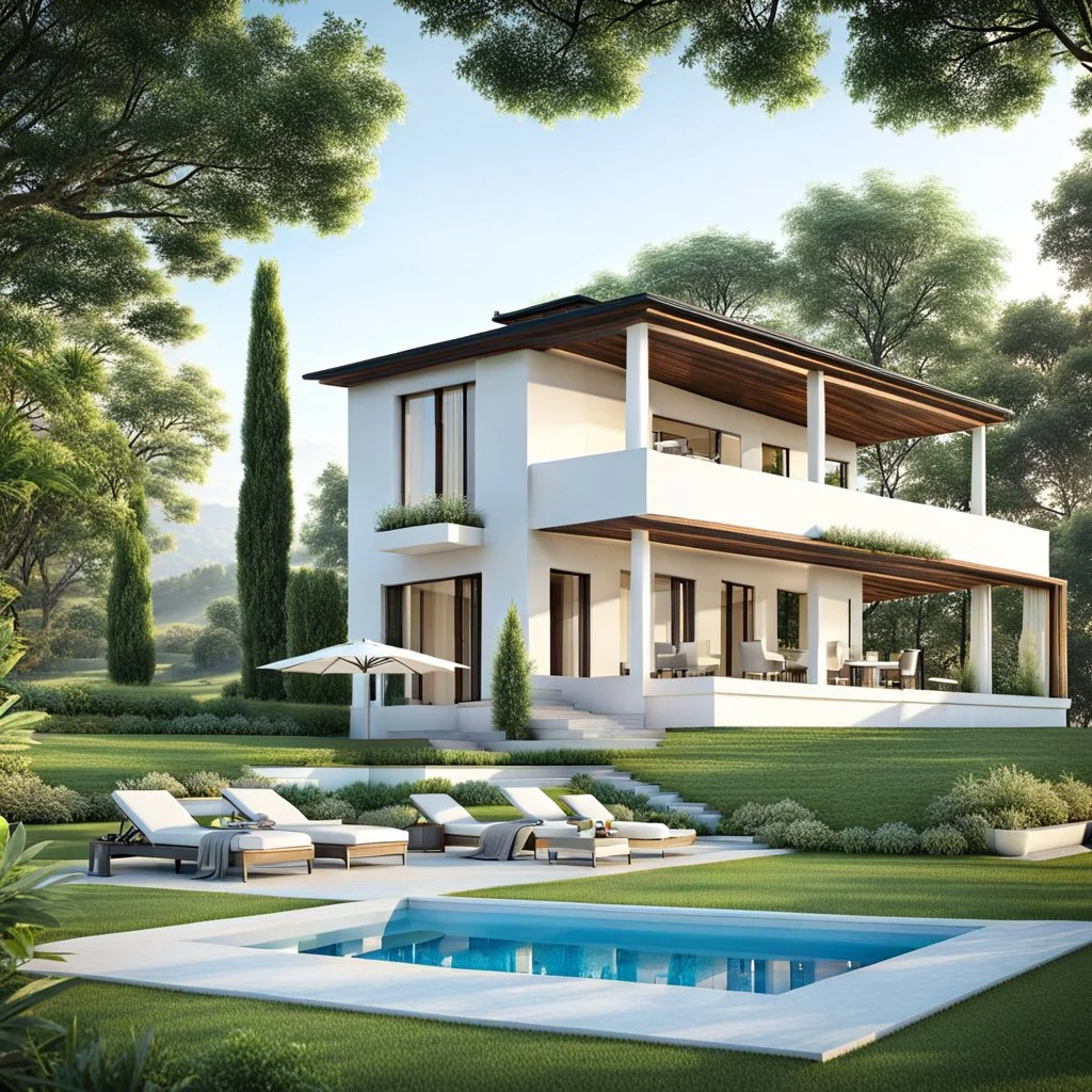 luxury villa in beautiful green land country side