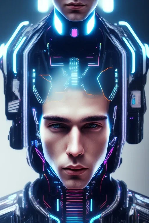 cyberpunk, head, men, portrai, tron