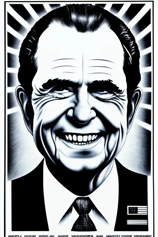 Richard Nixon Smile On The Toilet Original 1971 Black Light Vintage Poster, art style of Jeremy Worst, psychedelic, exaggerated realism, caricature drawing, 70s art, pop culture, high quality and highly detailed