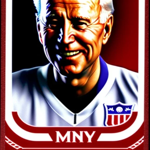 Biden as a football player trading card