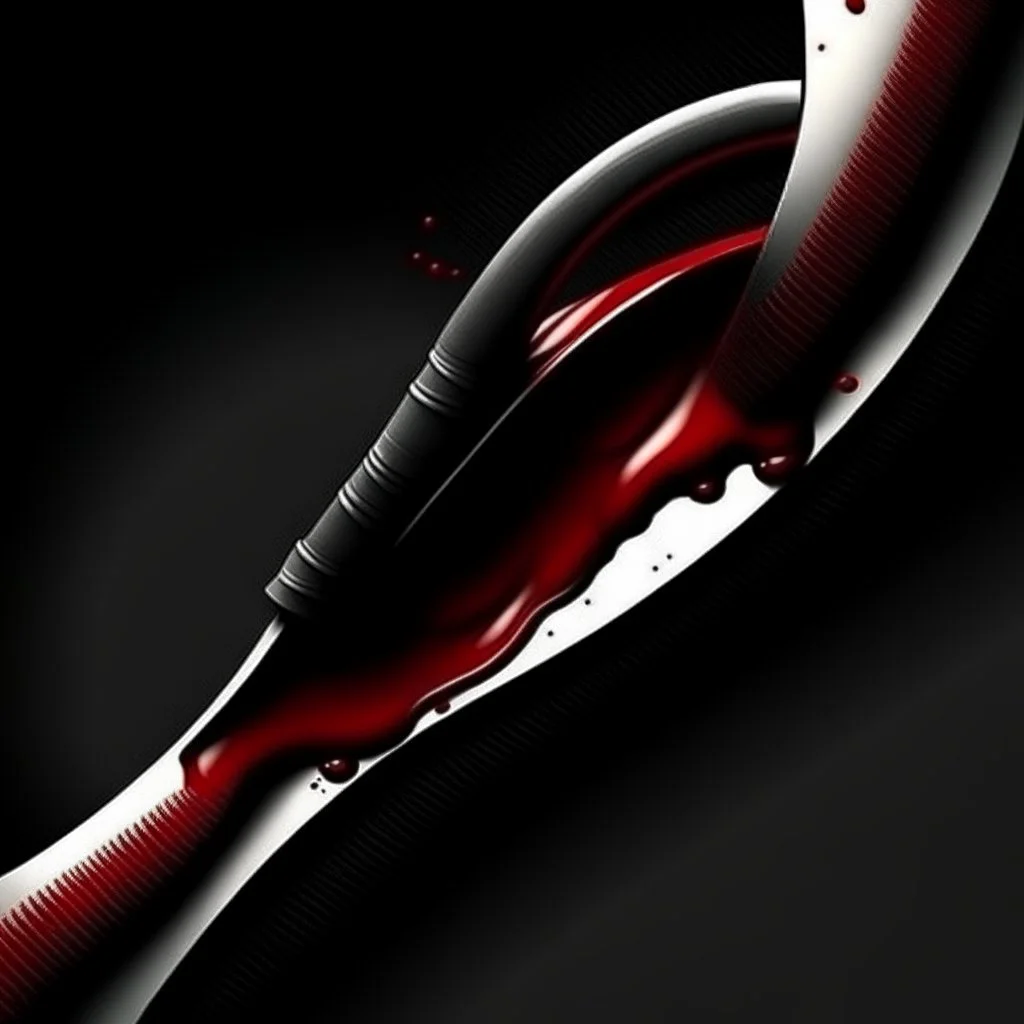 blood dripping on a karambit blade, realistic,