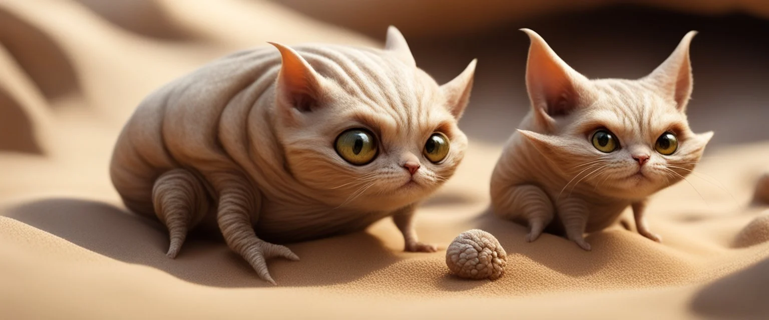 bugbear snail alien gremlin sand cat in burrow