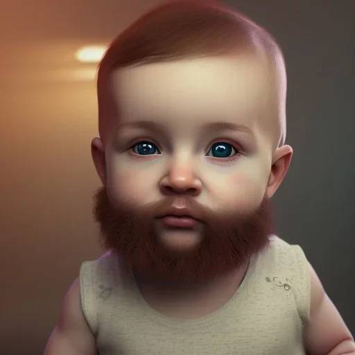 Cute baby,croatian, beard, mytology, 8k resulation, cinematic lighting, octane render, unreal engine 5