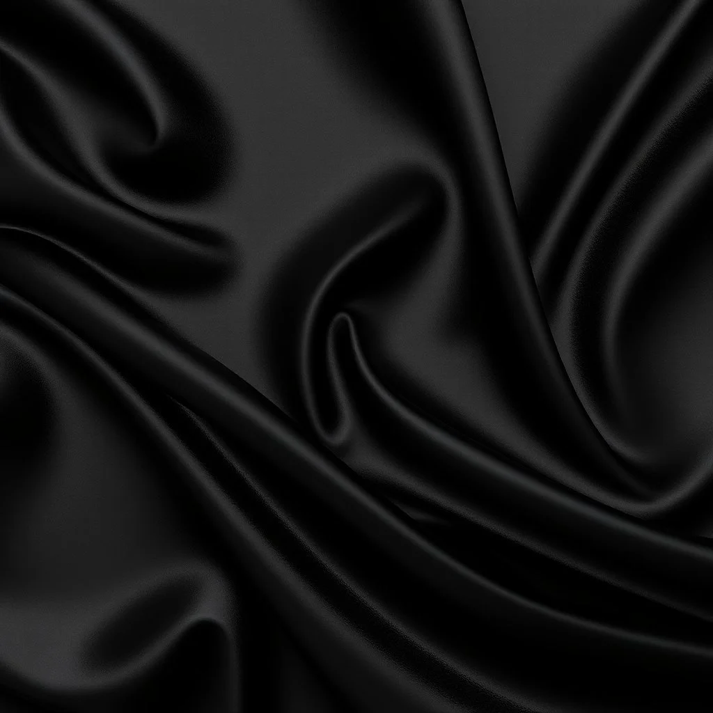 Black Silk & Black Velvet Fabric Whirling Background.