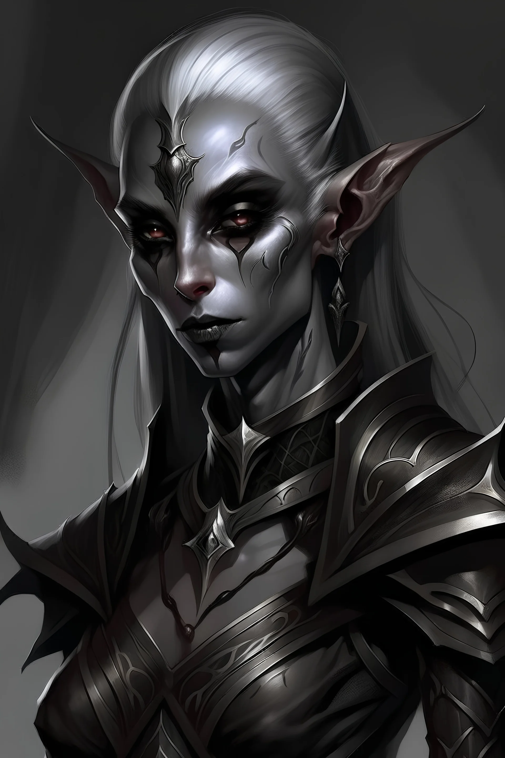dark elf, female, dark fantasy style