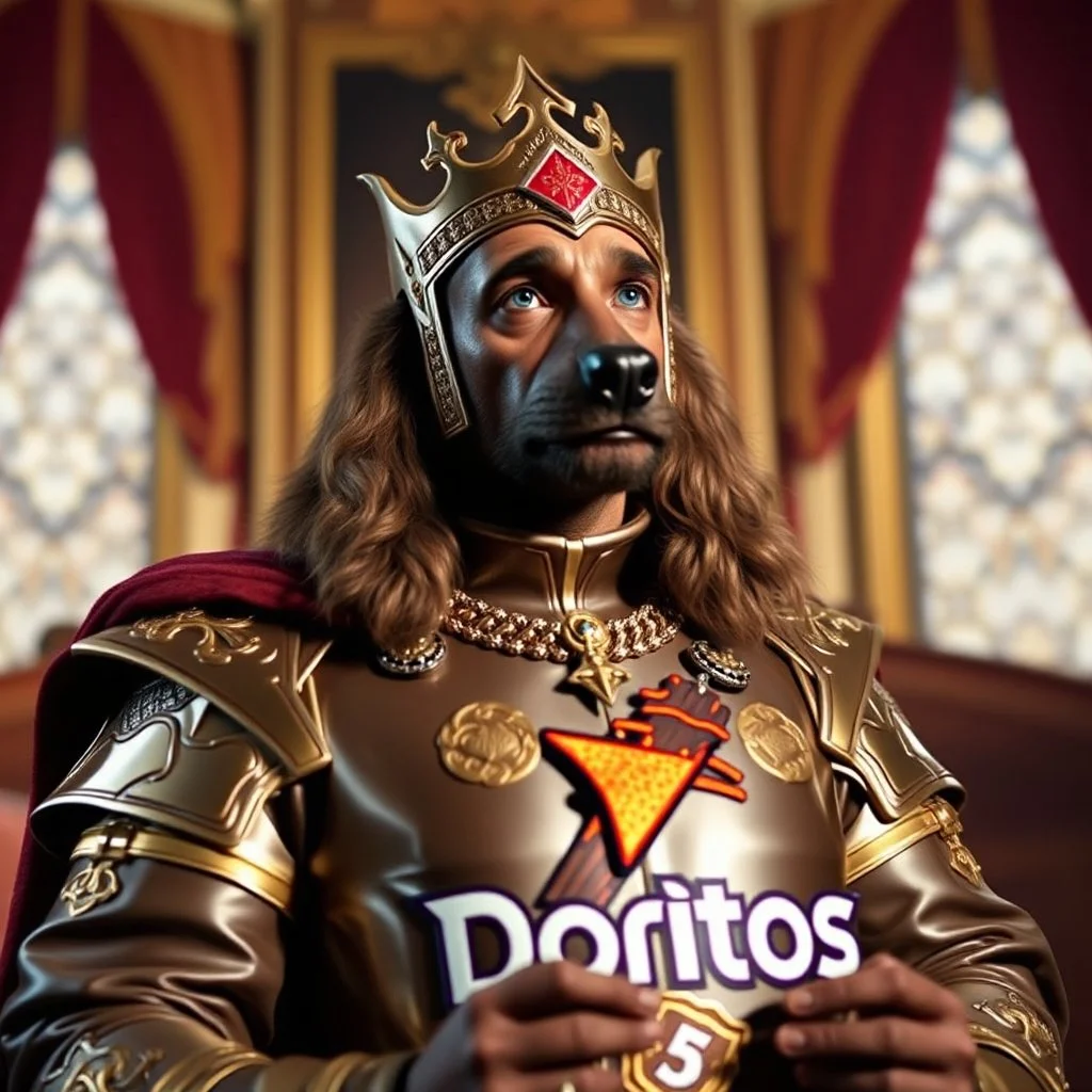 Sir Galahad stars in a television commercial for Doritos