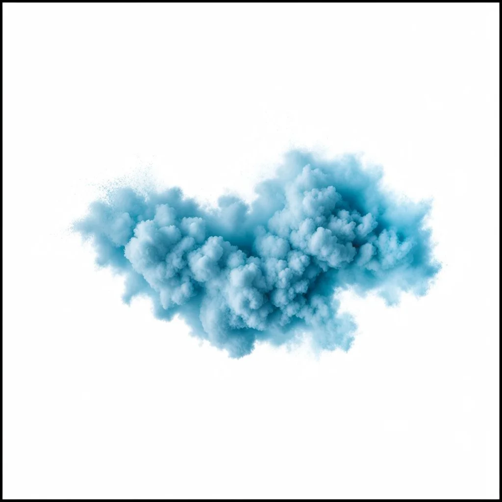 Scattered powder powder in the form of abstract clouds, top view