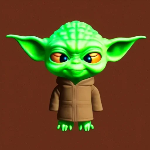 Chibi yoda, pixar 2022, modern Disney style