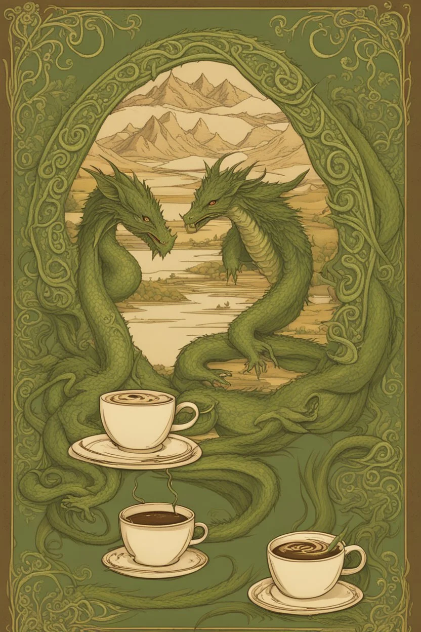 In the bustling Green Dragon inn, the hobbit barista worked tirelessly, though a smile never left his hairy face. For he possessed a deep and unusual love, even for a hobbit - his love was for the coffee bean. Under his fingers, the machine sang a song in time with his humming. He swayed and swirled the steaming cream with the rhythms of his heart. His eyes, often crinkled in delight, watched patterns emerge like memories made liquid. All who knew him agreed, this hobbit brought more than just d