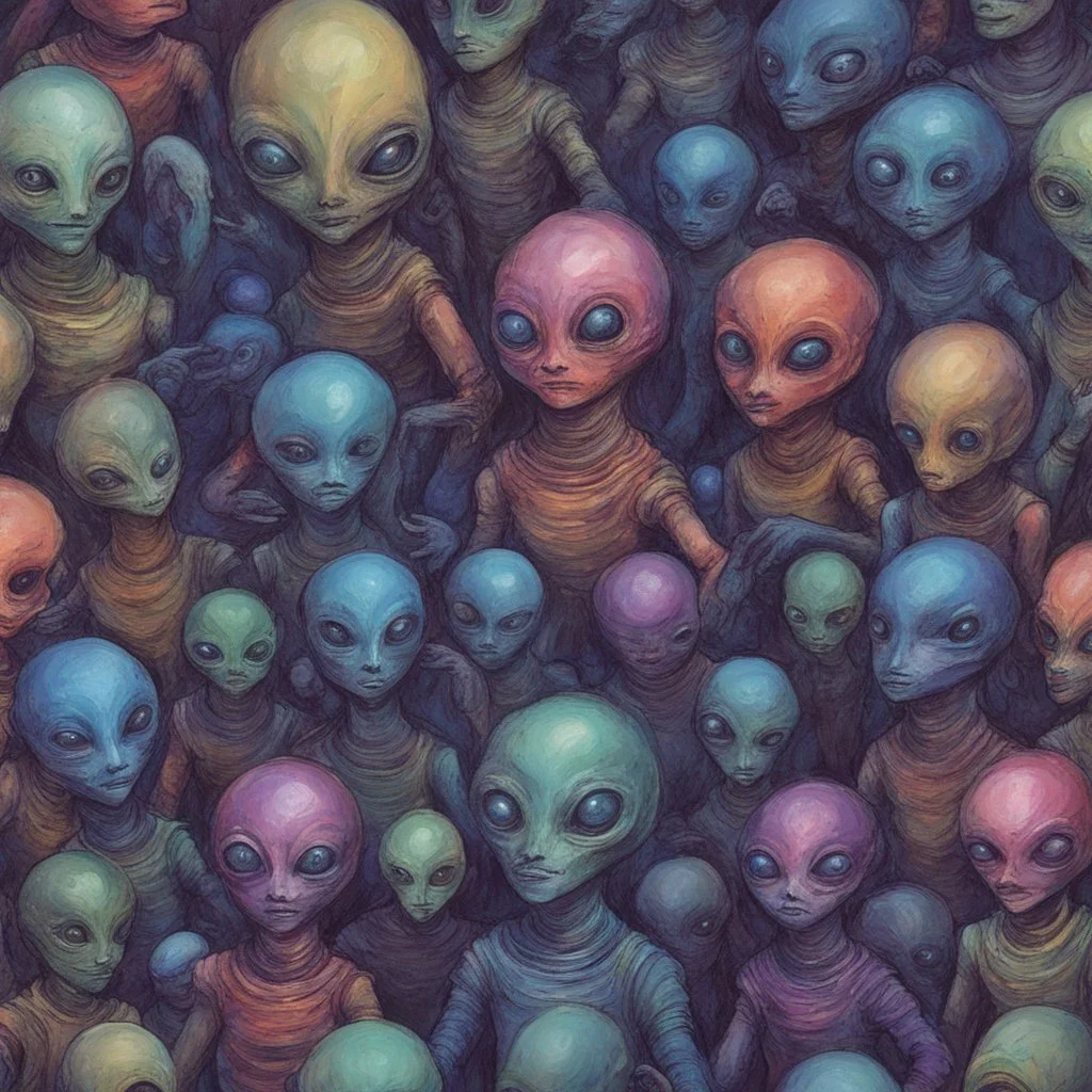 Imagine an alien from another galaxy, which (((does not have a big head))), (((does not have big eyes))), which is another race similar to humans, but with a special distinctive detail. With clothes, colorful