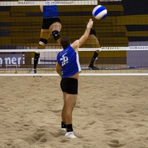 a man spiking a volleyball