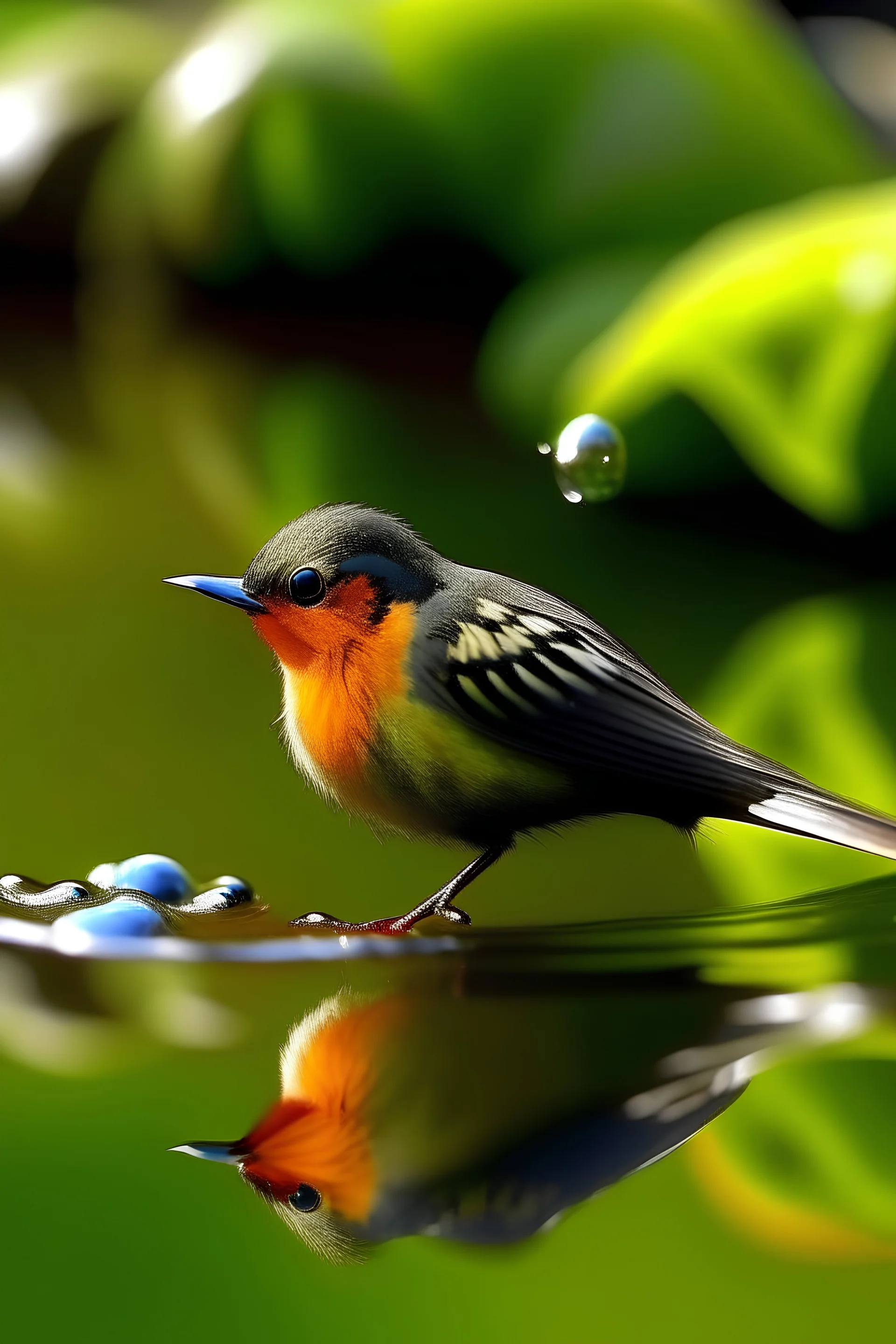 bird with water butterflay