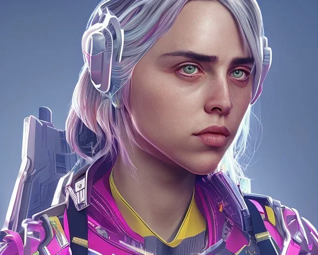 Billie Eilish, in stockings, cyberpunk2077