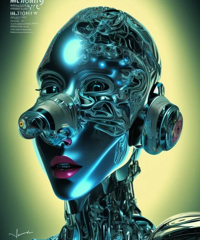 artificial intelligence. ink, poster, acrylic