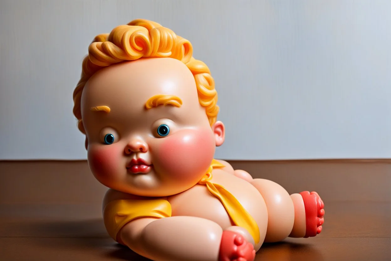 Big plastic fat Boy doll.19th painting