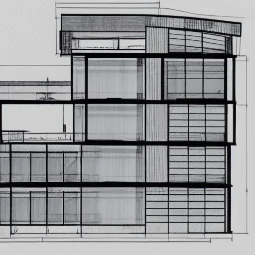 Futuristic, house section, architectural section drawing