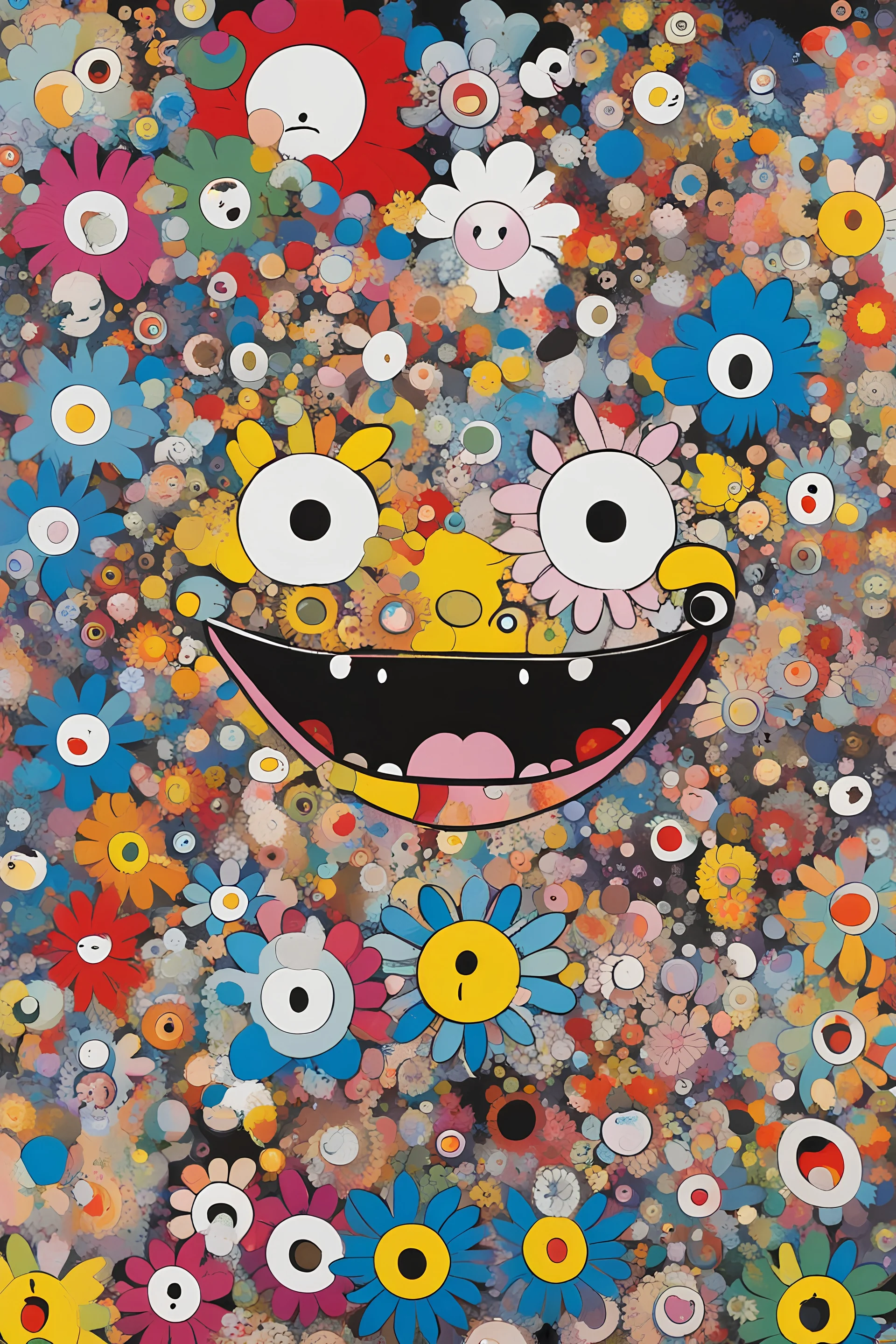 punk painting in the style of takashi murakami