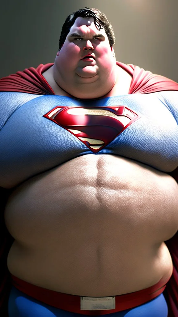fat superman, ultra realistic, 4k, ultra detail