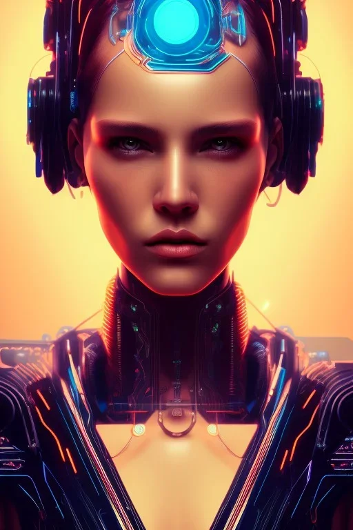 cyberpunk, head, women, portrai, tron