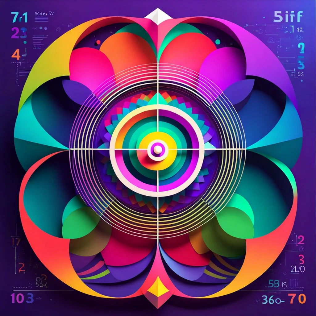 beautiful mockap graphic sifi ,colorful ,artistic, math