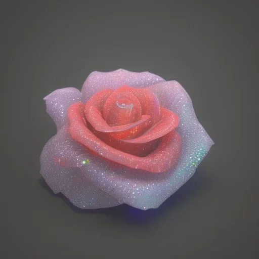 transparent multicolor crystal rose leaf