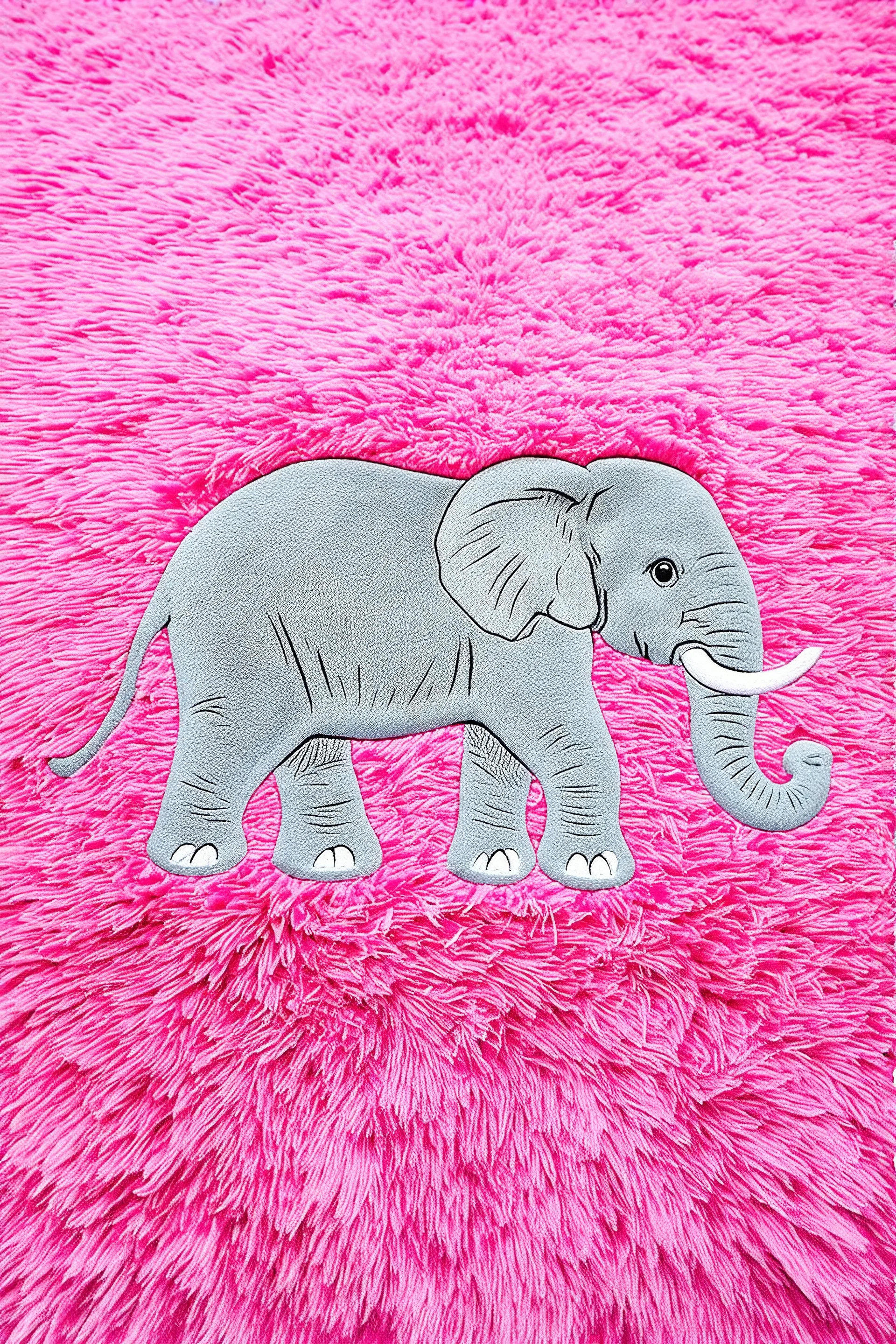 Moquette rose épaisse, elephant
