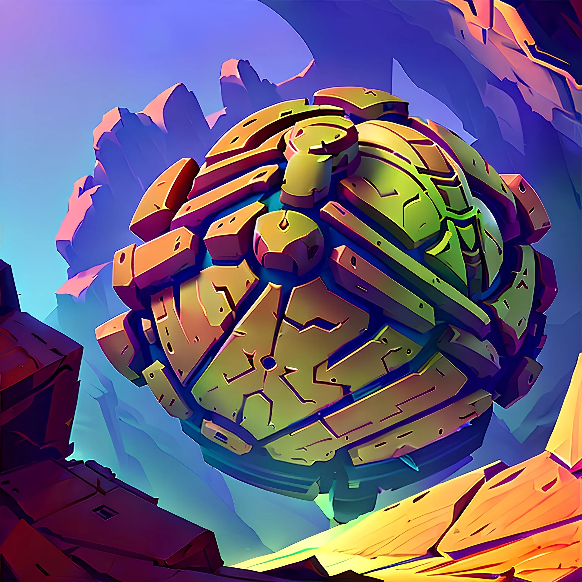 stylized,canyon,dungeons map,futuristic,roboquest,top view,4k,details stylized,boss enermy,rogulikes