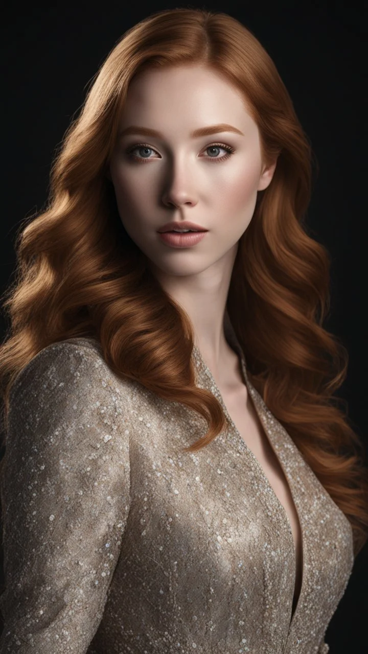 ((young woman molly quinn)), dark background, mid shot, full body, neutral expression, ultra realistic, highres, superb, 8k wallpaper, extremely detailed, intricate, limited palette,