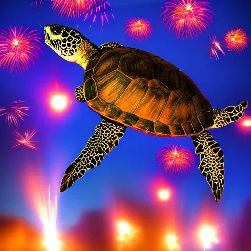 Turtle and Fireworks