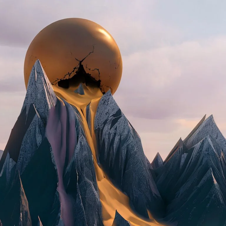 blood pours from a giant crack in the sphere