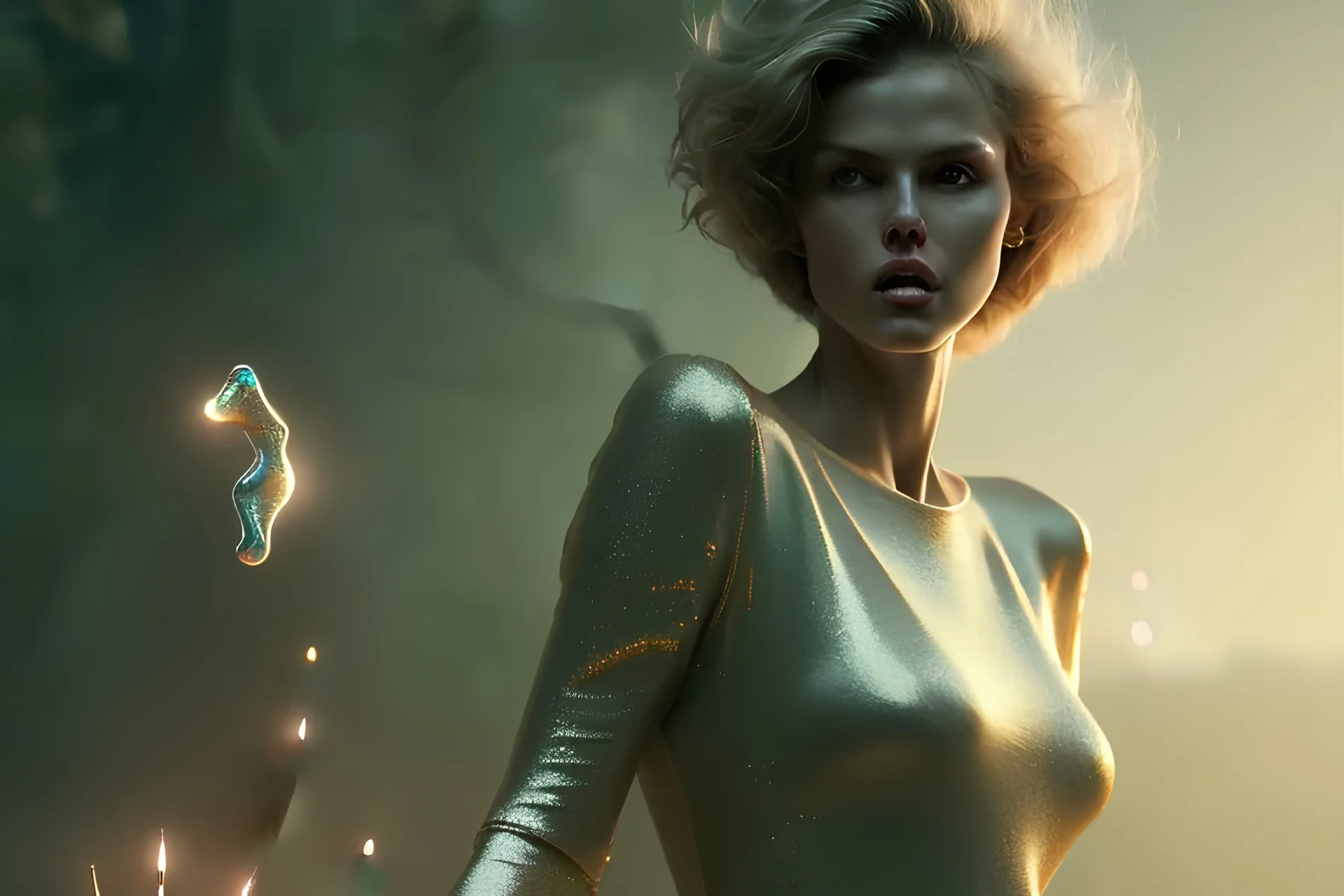 Beautiful hyperrealistic painting of eva herzigova, 8k, atmospheric lighting, Artstation, photography, octane render, by Greg Rutkowski and Artgerm and rosdraws, screen shot of matrix movie, Getty images. AlloCiné, imdb,