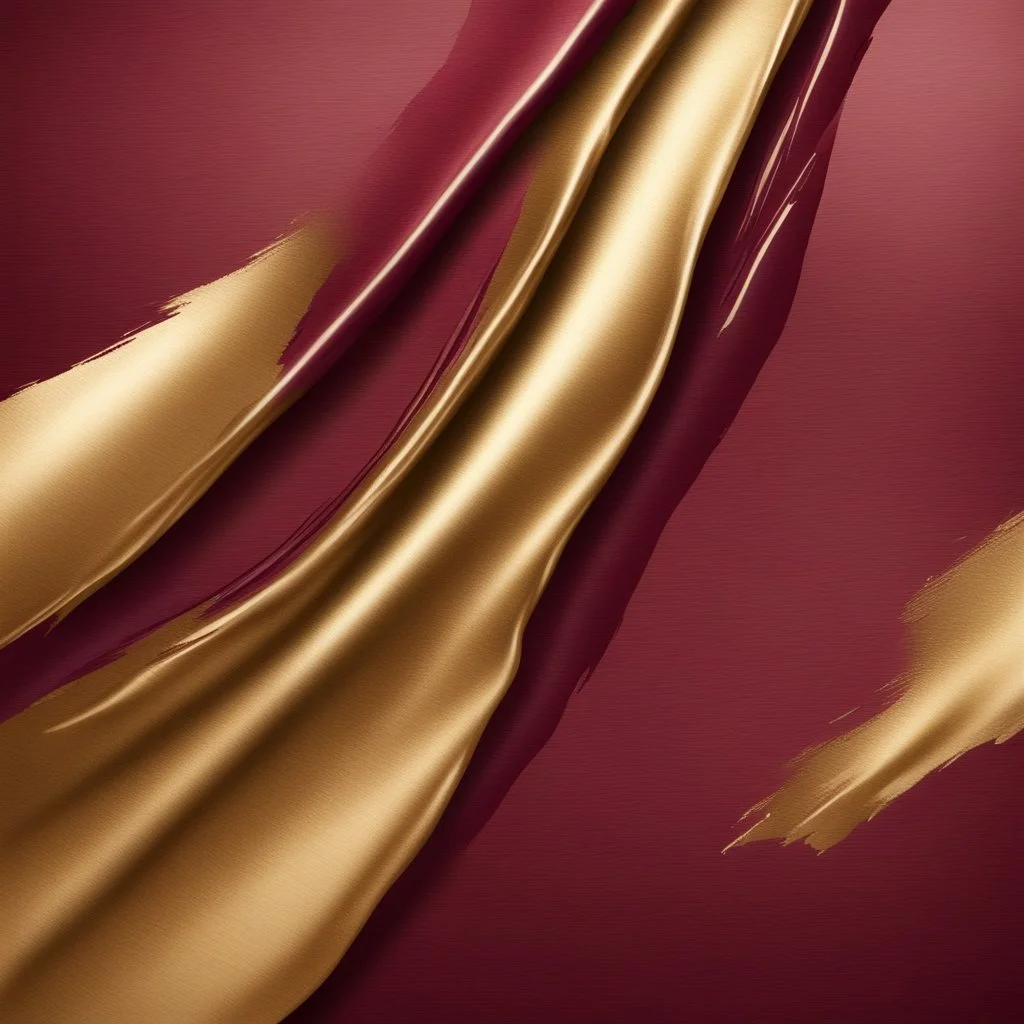 Hyper Realistic Maroon-Texture on Golden-brush-strokes-background