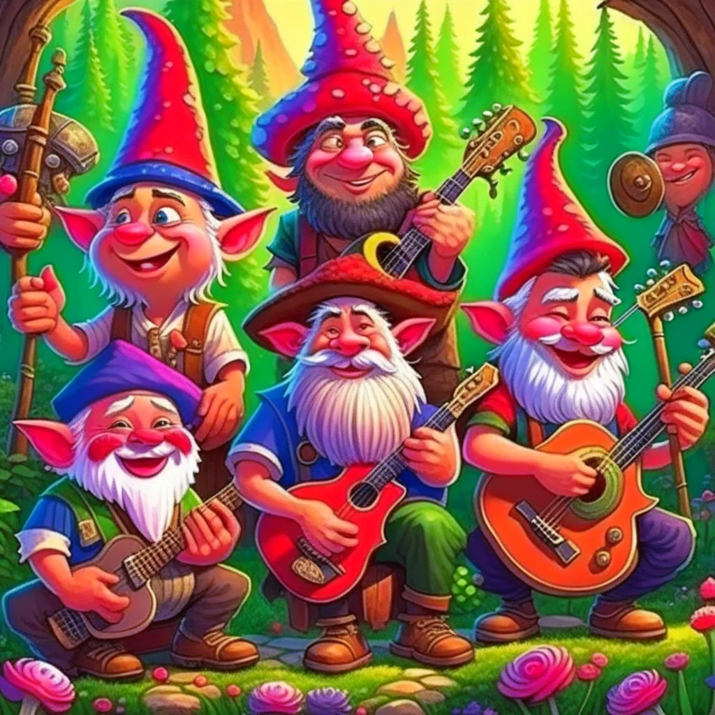 The Fizzlebottom Bunch is family folk band of gnomes. They play stringed instruments and sing lots of silly songs. They are known for great family fun all over the kingdom of Aeredon. Draw a fantasy style of the posters all over town advertising their newest tour.