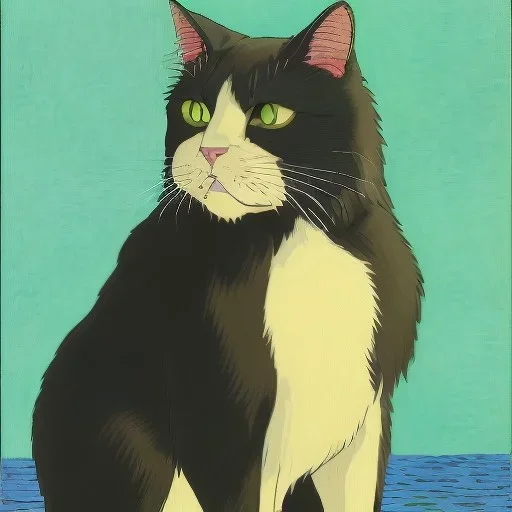 Portrait of a cat by Van Gogh