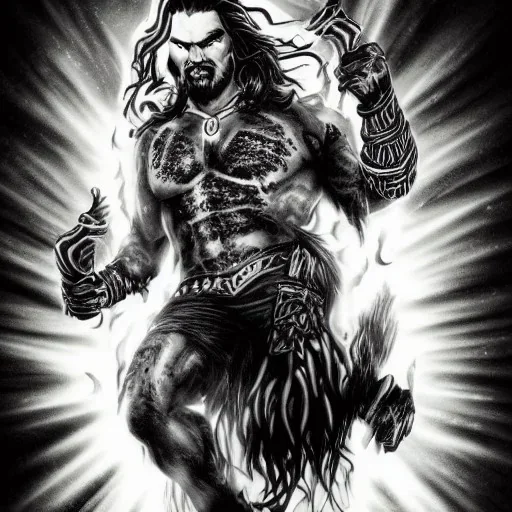 Jason Momoa as lobo from dc comics, dramatic light, high detail, cinematic