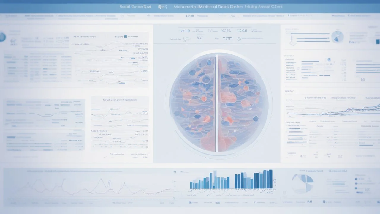 "A high-quality image displays a computer screen showcasing advanced medical charts and data. The image reflects the technology of data analysis and artificial intelligence in the field of healthcare, demonstrating the ongoing effort to enhance healthcare by precisely analyzing medical data and making accurate clinical decisions. The image signifies technological progress and continuous improvement in healthcare delivery."