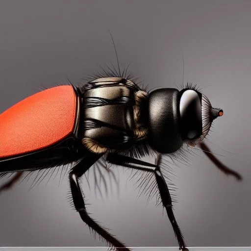 Photo of fly, 900mm lens, ultrarealistic,hyper detailed, front view