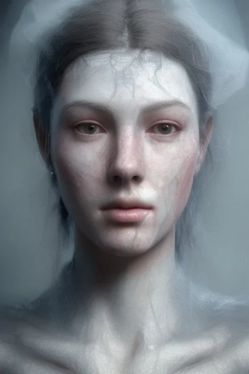 close up portrait of fog as wonderfull megan fo woman, fine detail, highly intricate, modern surrealism painting, defined cracks and breaks, high-quality, volumetric lighting, 8k, ultrahd, George Grie, Marco Escobedo, Igor Morski,Brian Froud, Howard Lyon, Selina French,