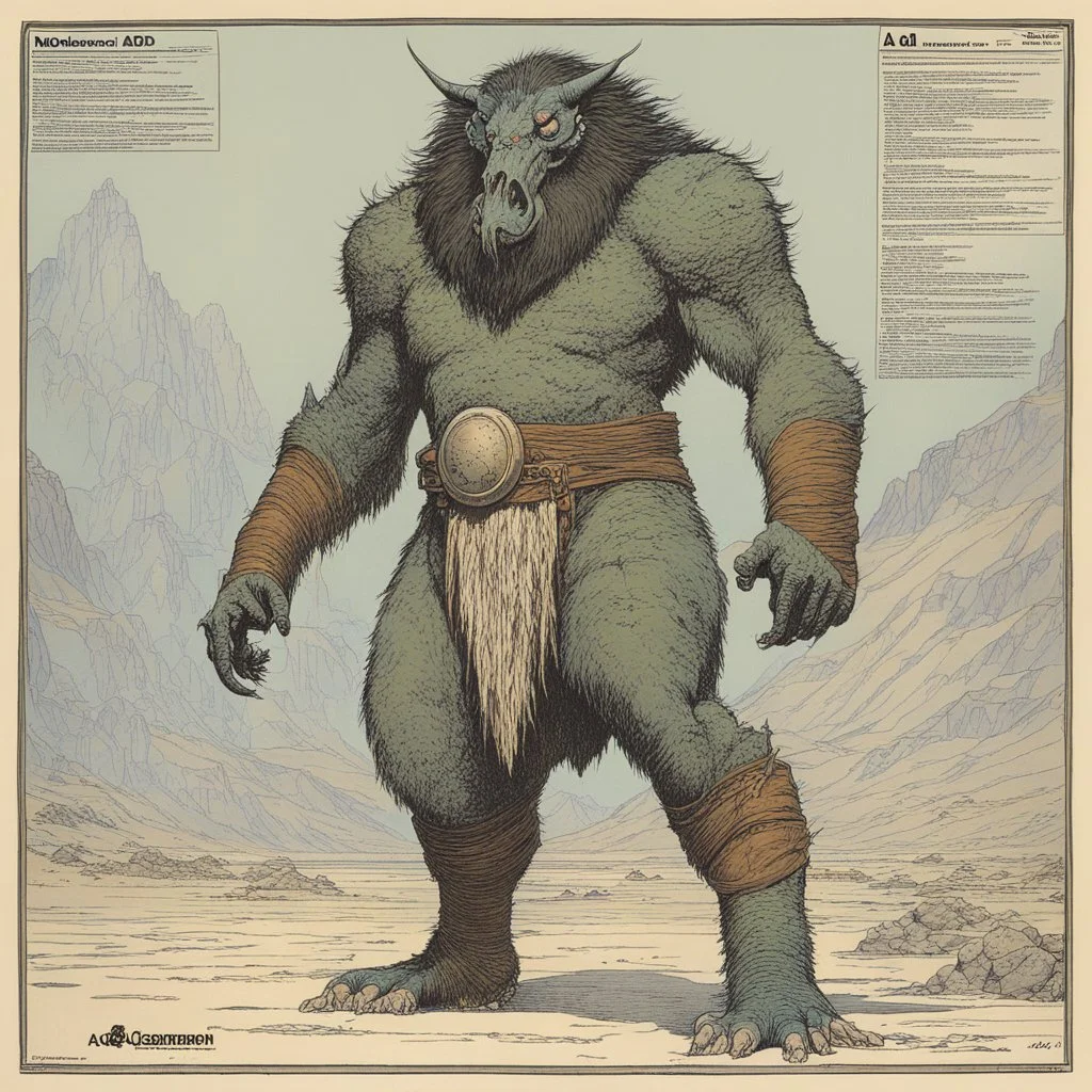 ConceptSheet: AD&D monster nycadaemon, with statistics [by Moebius]