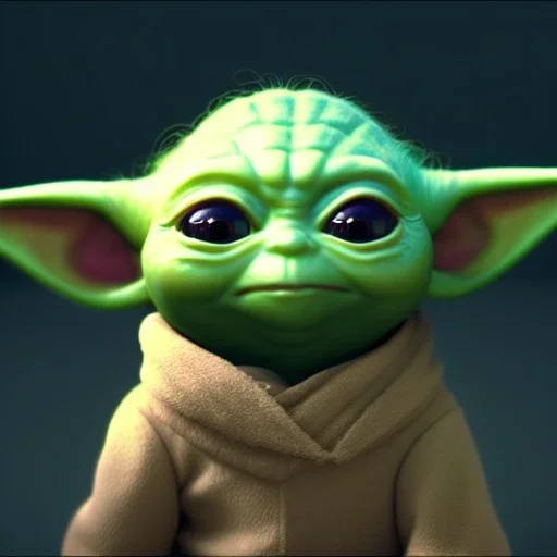 Chibi yoda, pixar 2022, modern Disney style, octane render, realistic