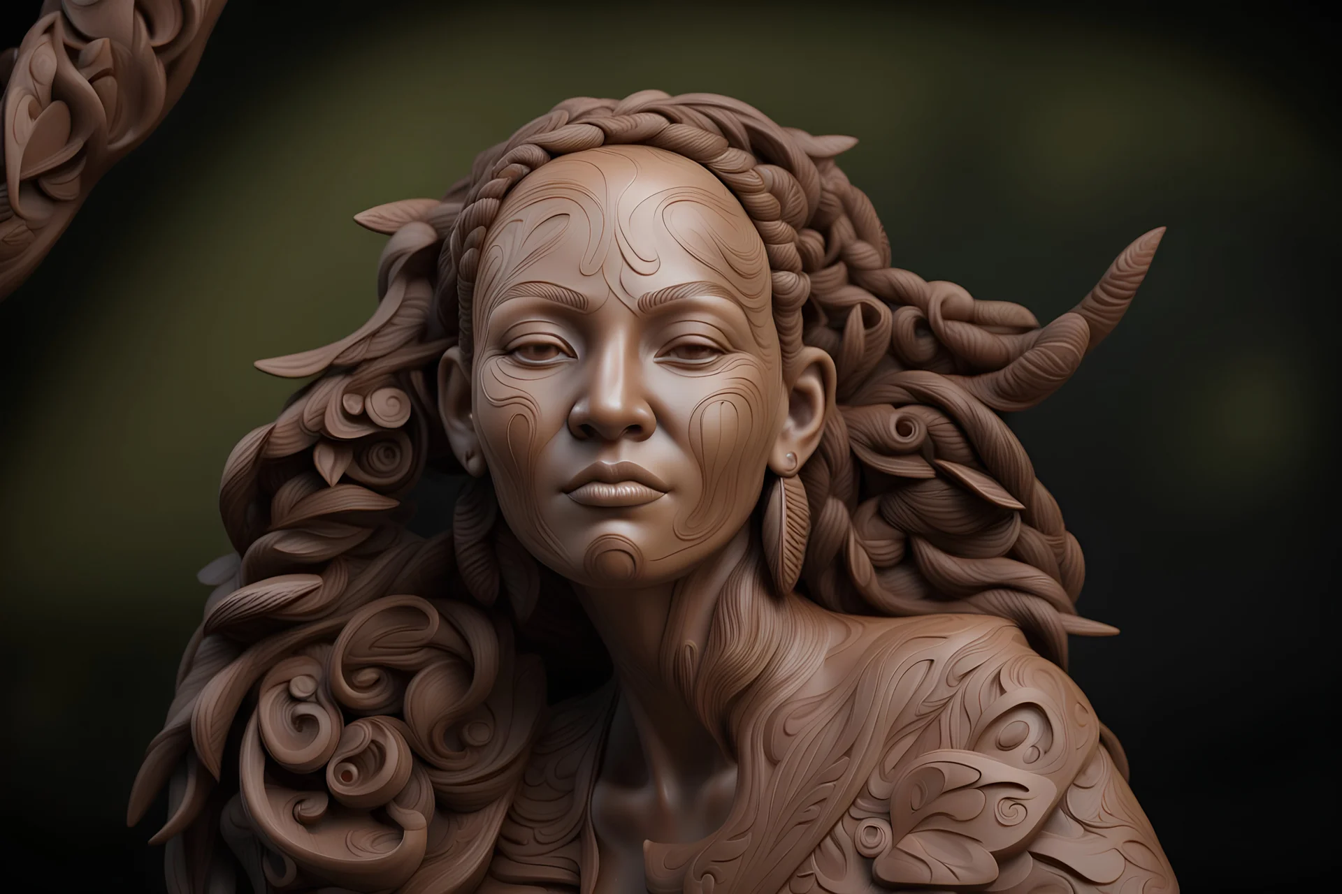 maori woman , 3D resin,