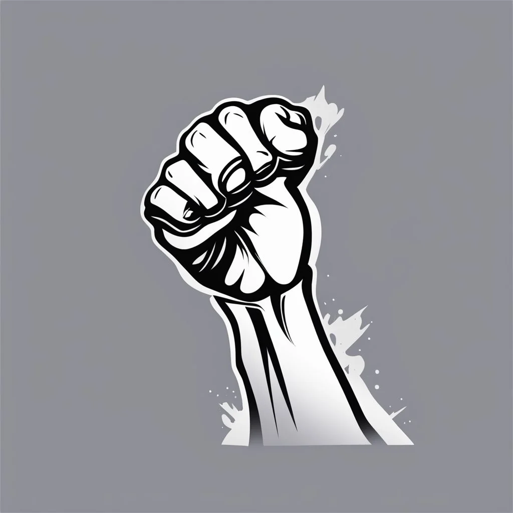 clipart of a fist raised in rebellion