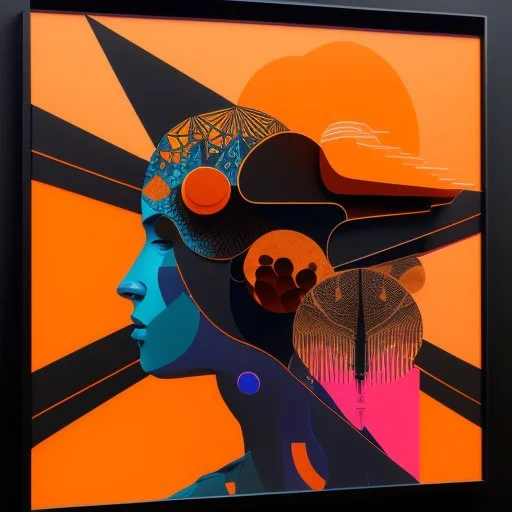 diffused cosmic conspiracies, abstract art, pinpoint light clusters, by Petros Afshar and Victor Pasmore, silkscreened mind-bending abstractist metal etching, asymmetric, cigarette burn textures, violent orange and black colors of differing hues, orange monocolor