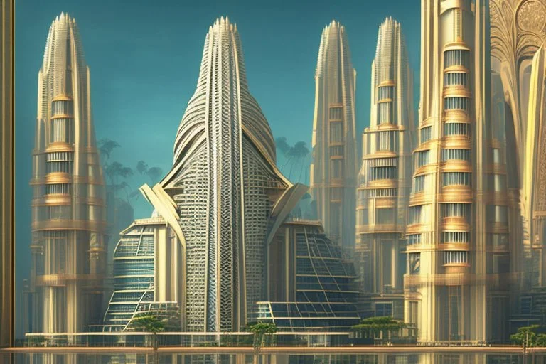 Grand scale Indian city, modern futuristic, inspired by hindu Architecture, show skyline, entire city, modernized glass structures with hint of hindu Architecture desgins. Glass buildings