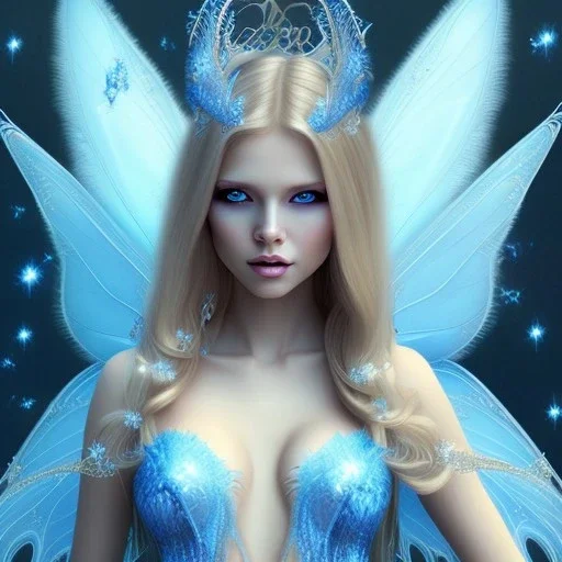 magnifique belle sexy fairy souriante avec de magnifiques ailes et des cheveux longs blonds,yeux bleus